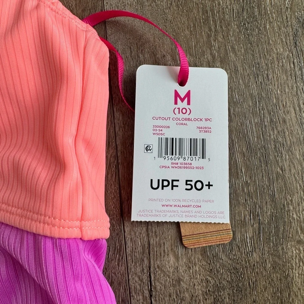 Justice Swimming Suit. One piece. Girl’s size medium (10). New with tags!